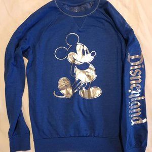 Men's Mickey Mouse Sweatshirt Blue Silver Disneyland Resort Size S Small